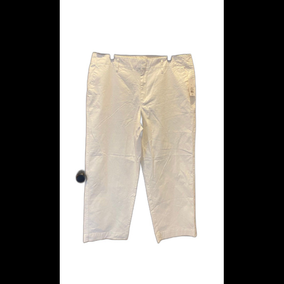 A New Day Pants NWT High Rise Straight Leg Slacks Cream Plus Size 16 R Cropped - Picture 2 of 9